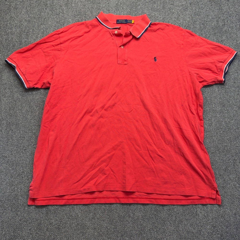 Polo Ralph Lauren Mens 3XB Red Pique Short Sleeve Pony Logo Polo Shirt